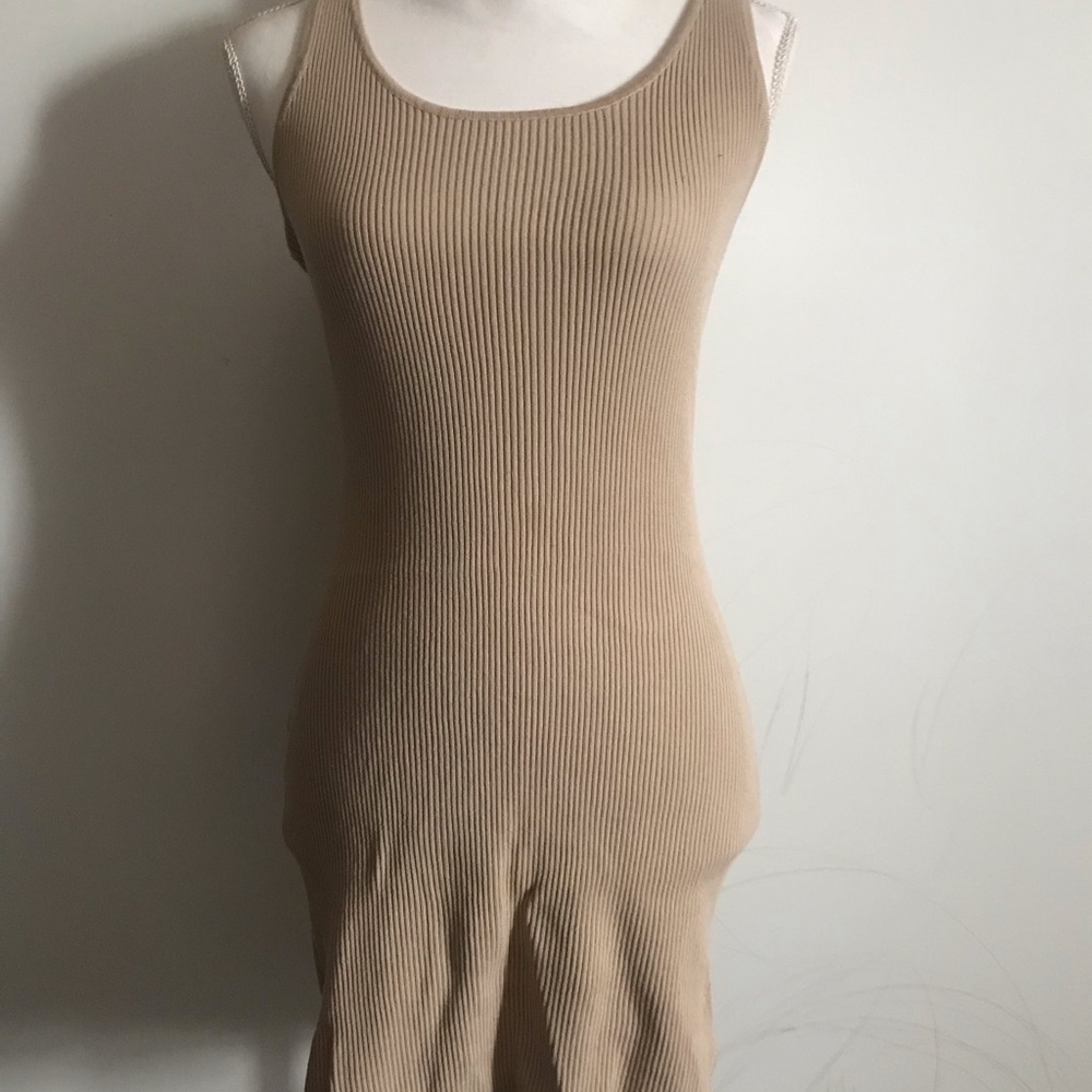 Tight above knee nude dress